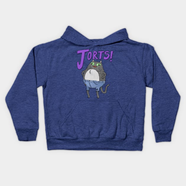 JORTS! Cat Kids Hoodie by famousdinosaurs